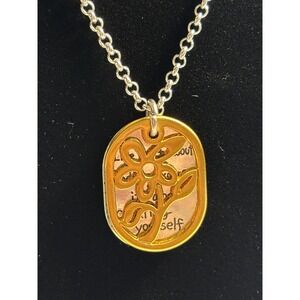 Pendant Necklace Silver Tone Inspirational Quote Signed Brighton